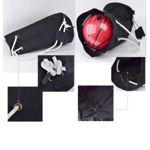 Large Capacity Canvas Sport Drawstring Bag Black Color 30 . 5 * 17 * 46CM