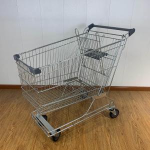 China 240L Australian Style General Purpose Supermarket Trolley With Grey Plastic Parts factory