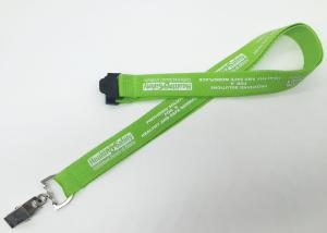 China Personalized Key Lanyard / Silk Screen Lanyards Bright Green Color For Events factory