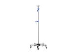 Mobile Stainless Steel IV Poles With Five Leg Base Four Hooks