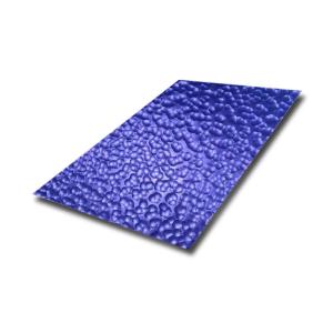 China Decorative Metal Sheet 316 Corrugated Hammer Finish Sapphire Blue Stainless Steel Sheet factory
