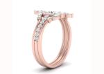 SI1 0.62CT Rose Gold Double Halo Engagement Rings For Bridal