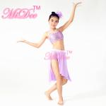 Ballet Dance Costumes Cut Out Side Skirt Sequin Short Front Centre Straps