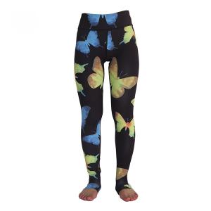 China High Waist Ladies Yoga Clothes , Butterfly Sublimation Printed Skin Tight Yoga Pants factory