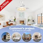 CE Smart Wifi Control Invisible Ceiling Fan Light for Bedroom 36 Inch