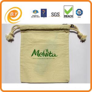 China Pantone 230gsm Custom Canvas Drawstring Bags Cotton Muslin SGS Approved factory