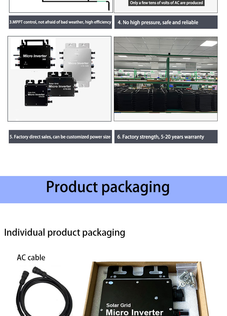 400W Micro Inverter Solar Grid Tie Mppt Micro Inverter On Grid Micro Inverters For Solar Energy System