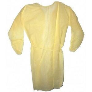 China Yellow Color PP PE Disposable Isolation Gown Waterproof Fluid Resistant factory