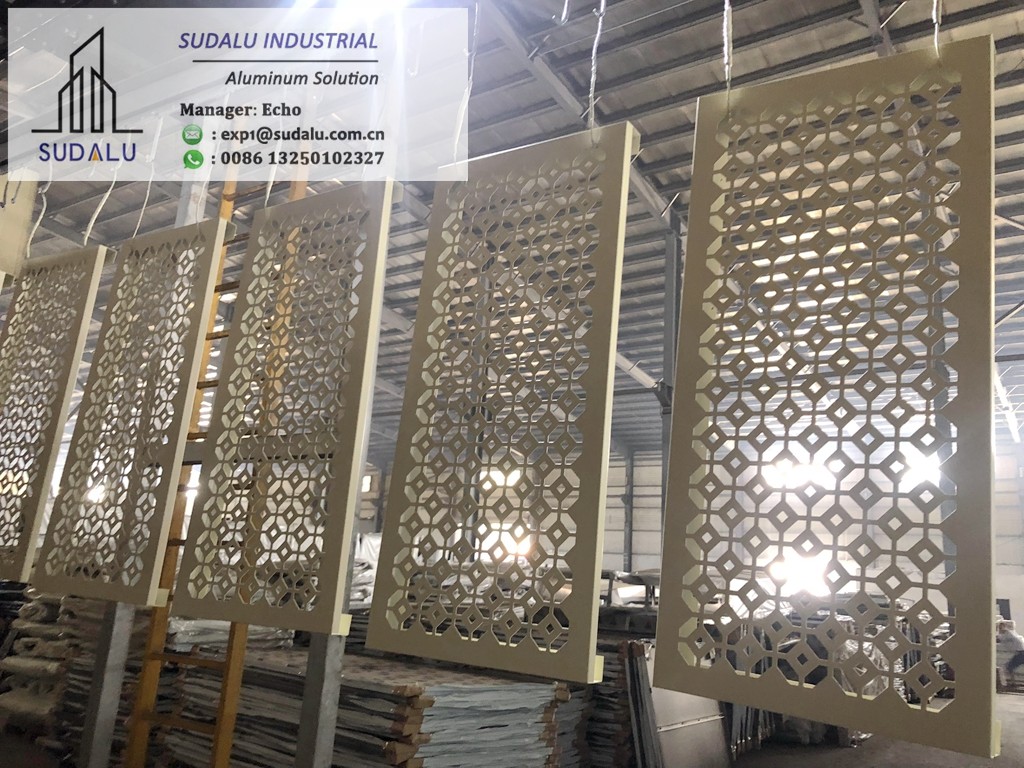 SUDALU Cheaper Aluminum CNC punching Perforated Panel Cladding Facade Panel Foshan City Panel Factory