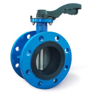 China Cast Iron 2 Inch PN10 Double Flange Butterfly Valve With Lever Operator factory