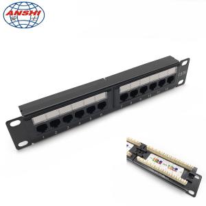 China 1U 10 Inch 12 Port CAT5E CAT6 UTP Rack Mount Patch Panel 110 IDC Type factory