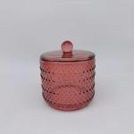 Chili Glass Bathroom Accessories Set Round Shape With Line Beans Glass Soap