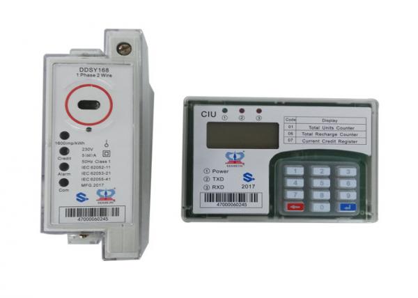 China Single Phase Split Prepaid Electricity Meter , Din Rail Power Meter With CIU factory