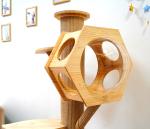 Luxury Hexagon Wooden Pet Bed Cave Cat Climbing Tower With Space Capsule