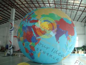 China Custom 5m PVC Durable Inflatable Globe Ball Helium For Tade Show factory