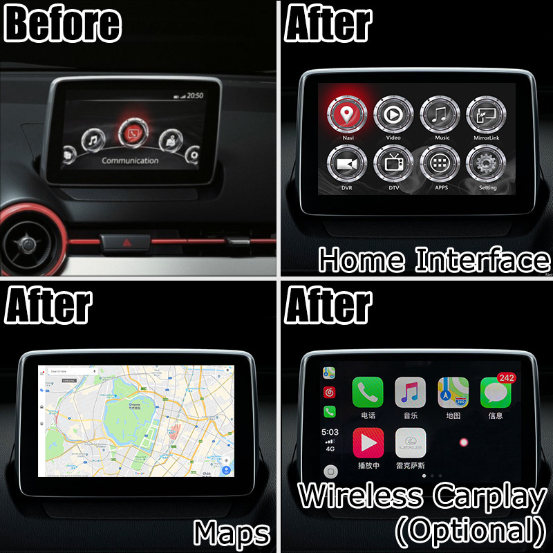 Mazda 2 Demio Android 7.1 Car Navigation Box video interface optional carplay android auto