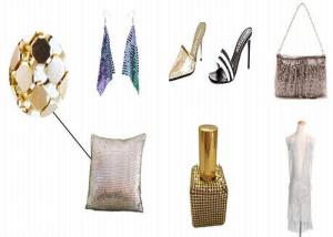 China Golden / Silver Sequin Fabric Smooth Surface Various Colors For Shoes Decoration factory