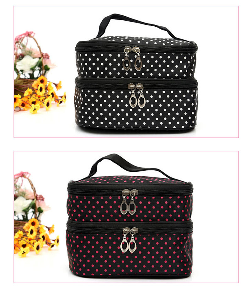 Multifunction Washable Double Layer Polyester Cosmetic Bag