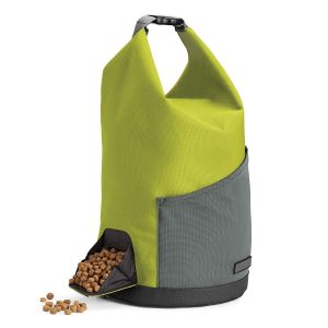 ODM Factory Wholesale Portable Kibble Dog Food Carrier with Food Chute