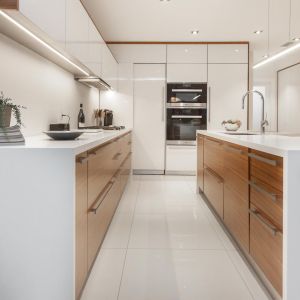 Customization Modern Dark Brown Kitchen Cabinets European Style L Shaped