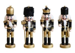 China 300g Custom Christmas Ornaments Wooden Soldier Nutcracker 4*13cm factory