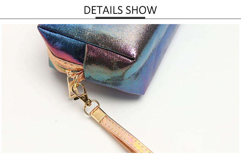 Holographic Women PU Cosmetic Bag For Business Trip