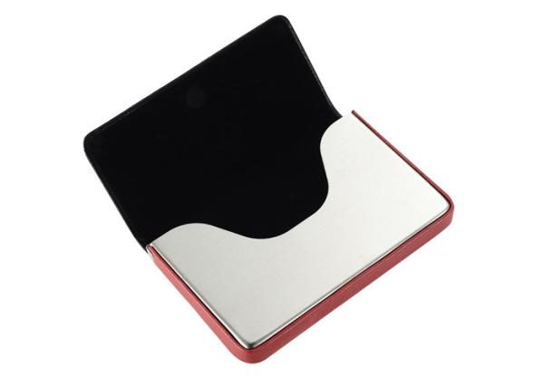 Magnetic Debossing Closure Pu Card Case Aluminum Business Card Holder Digital