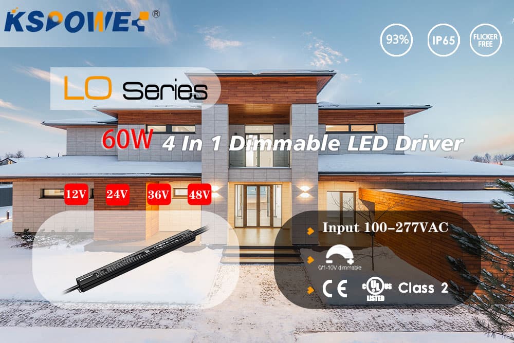 Street Light Dimmable Led Driver Customizable 36V Output 60W Class2 Thin Slim IP67 UL PWM