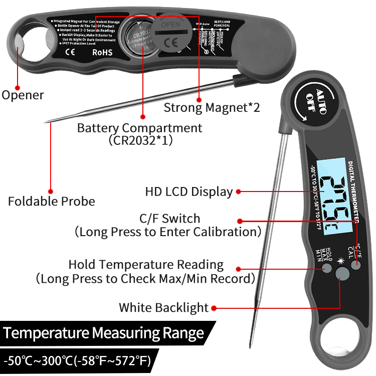 Digital Meat Thermometer For BBQ Cooking Container Quantity 200/168pcs Kitchen Product