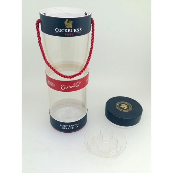 99mm Diameter Clear PVC / Paper Cans Packaging With Rope Handle Spirits