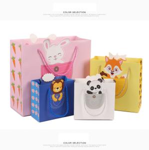 China Children Cartoon Candy Kraft Paper Gift Bags Moistureproof Reusable factory