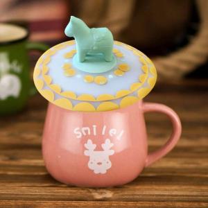 China Cartoon Customizable Leak Proof Silicone Tea Cup Lid Odorless And Non-Toxic Silicone Cup Lid factory