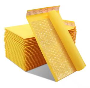 China Customizable Puncture-Resistant Kraft Bubble Mailing Bag Cushioning Bubble-Lined factory