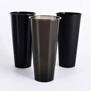 China 12oz 16oz PP Plastic Cups Custom Design Eco Friendly Black PP Plastic Drink Cups factory