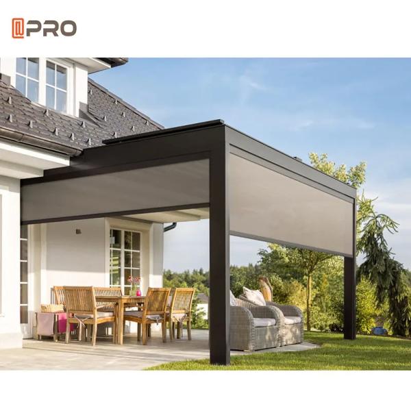 Garden Pergola Electric Roller Blinds Pvc Waterproof Sunscreen Outdoor Zip