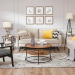 Round Coffee Table For Sale, Industrial Coffee Table, 2 Tiers Round Coffee Table