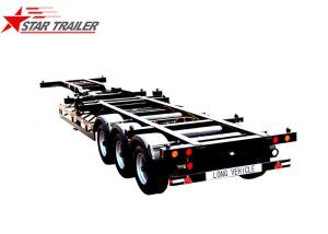 China 40 Foot Skeletal 3 Axles Container Semi Trailer For Transport , Empty Wharf Containers factory
