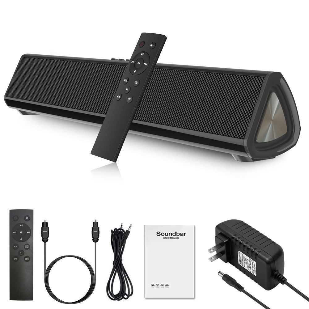 Sleek Black 2.4GHz Wireless Home Theater Soundbar Remote Control Sound Bar