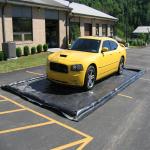 Black Print Car Wash Mats Water Containment Inflatable Wash Pads / Water