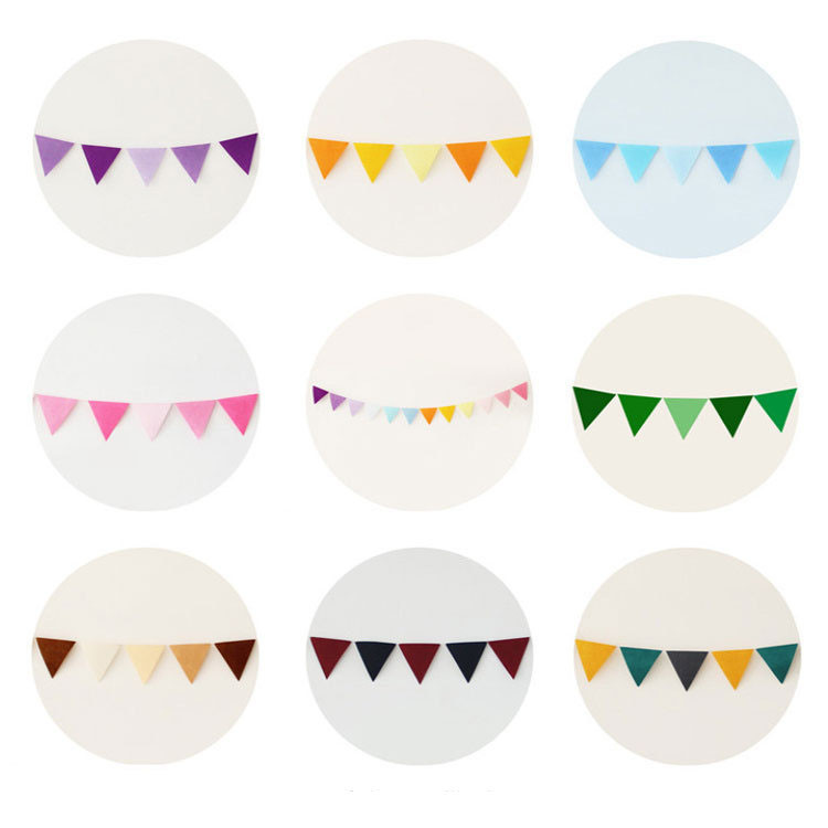 Birthday Party 12*15cm Multi Coloured Bunting Flags OEM ODM service