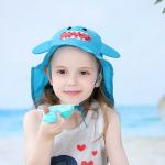 Animal Anti UV Childrens Bucket Hats UPF 50+ Wide Brim blue color