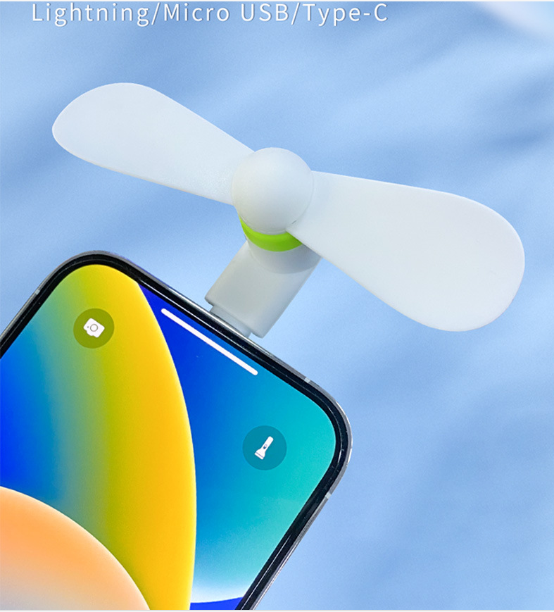 NO App-Controlled Mini USB Fan for iPhone and Android Phones Universal Compatibility