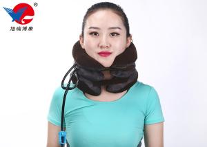 China Free Size Black Cervical Traction Collar Encrypted Knitted Full Elastic Flannel Material factory