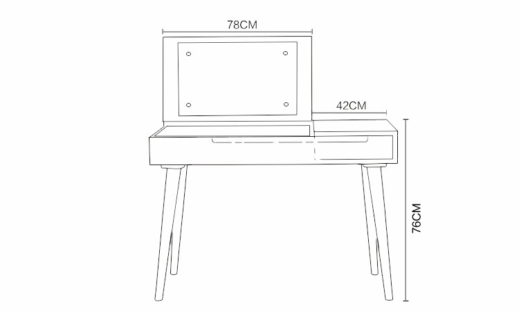 Modern New Design Bedroom Desk Solid Wood Simple Multifunctional Dressing Table With Folding Mirror FL-W018
