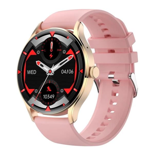 Smart Watch HD Display Stainless Steel Body BT Call Voice Assistant Round