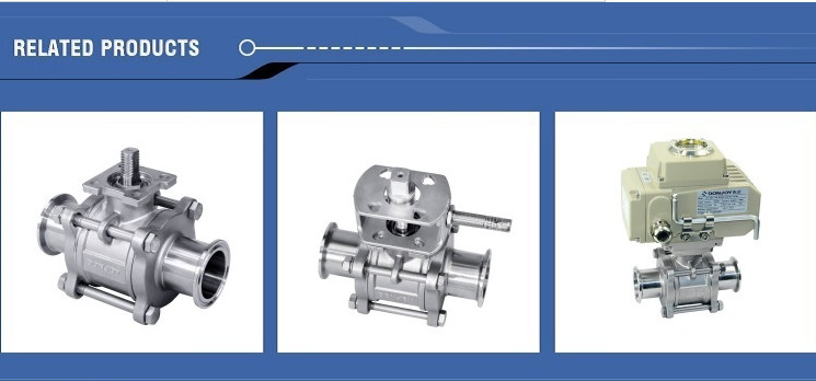 SS 3pcs Sanitary Ball Valve with optional position feedback