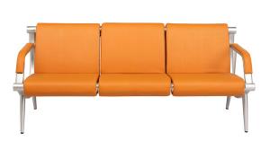 China Orange Full Upholstery Back And Seat Airport Waiting Chair L1800mm factory