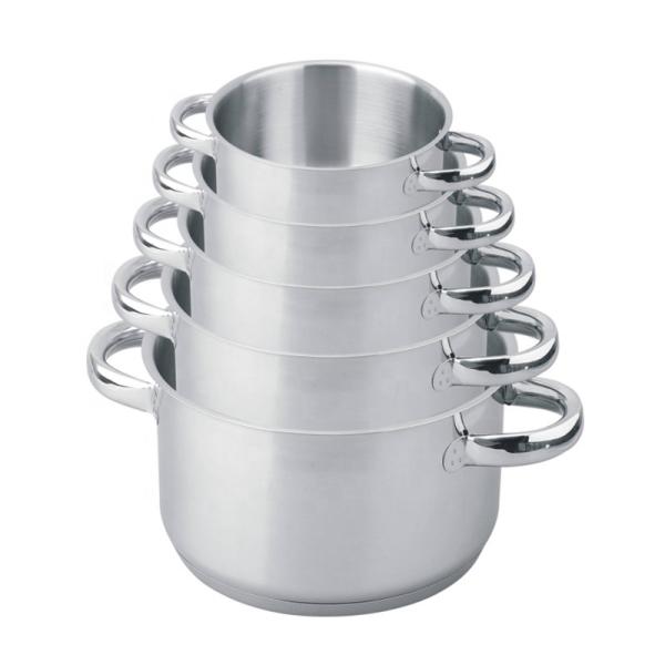 High Quality 5pcs 430 Stainless Steel Cooking Cookware Set Stainless Steel Soup