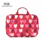 L28*D8*H19CM Portable Vintage Heart Printed Makeup Bag Case