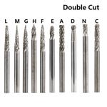 Double Cut Tungsten Rotary Set Carbide Burrs 3mm 6mm Shank Diamond Carving Metal